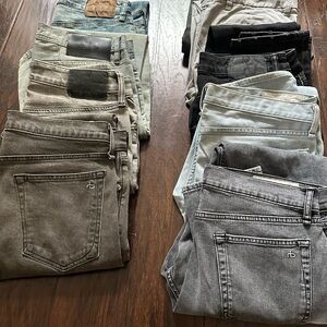 rag & bone Men's Gray and Black Skinny Jeans